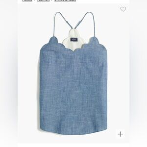 J Crew Chambray Scalloped Cami Top